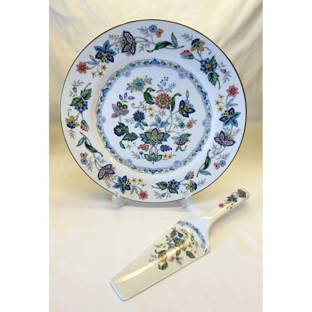 Andrea by Sadek Floral India Garden Porcelain Cake Plate  & Server 2 pc. 10.5"